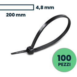 V-tac - Fascetta per Cavi 4,8*200mm Colore Nero (100 pz/pck) precio