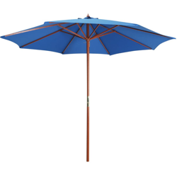 Ombrellone con Palo in Legno 300x258 cm Blu características