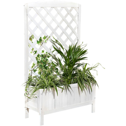 Fioriera rampicante aiuto traliccio fiore stand fiore vasca di legno di legno bianco precio