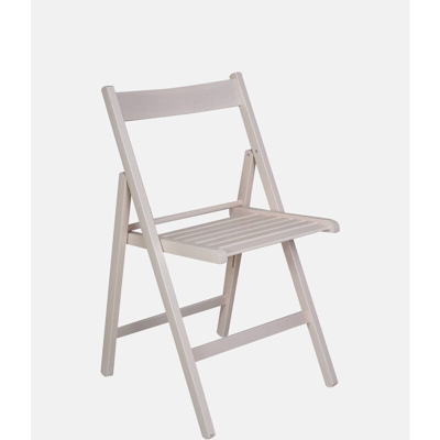 Dmora - Set di 2 Sedie, Sedia pieghevole, in legno di faggio bianco laccato, cm 42.5x47.5x79