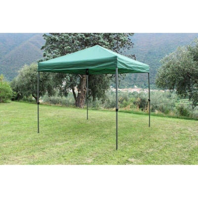 Gazebo 3 X 3 In Metallo Telo Verde Per Esterno Giardino, Ristorante, Gelateria Bar Hotel Albergo