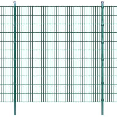 Pannello recinzione da giardino con pali 2008x2230 mm 2 m Verde - Verde - Youthup