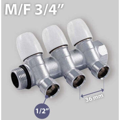 Tiemme Raccorderia - Collettore Lineare Maxima per Sanitari 3/4' a 4 Vie ART.1860004