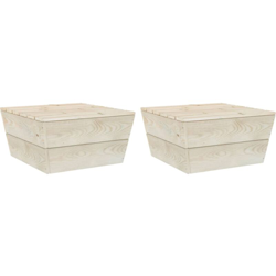 Tavoli da Giardino 2 pz 60x60x30cm in Legno di Abete Impregnato - Marrone - Vidaxl en oferta