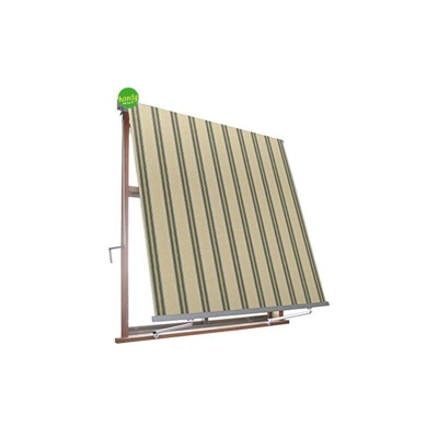 Tenda da Sole a Caduta Braccetti Avvolgibile Alluminio Balcone Milos Colore: Beige/Verde - Formato: 3 x 2.45 mt - Verdelook