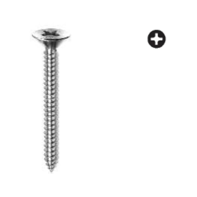 20 VITI AUTOFILETTANTI, TESTA PIANA SVASATA CON IMPRONTA A CROCE - ACCIAIO INOX 4,2X25MM - Oreca