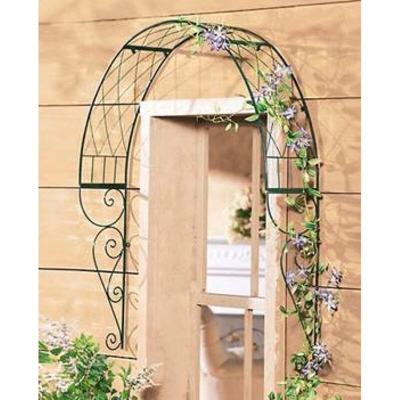 Arco per Rampicanti da Appendere alla Porta in Metallo Verde