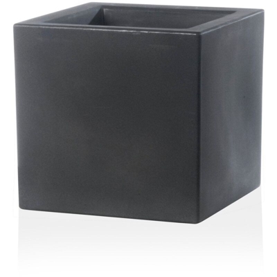 Vaso Cubo Schio Essential in resina da giardino per fiori e piante. -50 cm / Antracite