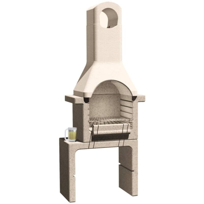 vidaXL Barbecue Fisso in Muratura con Canna Fumaria - Beige