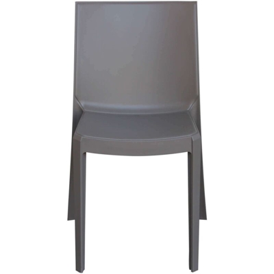Milani Home - Poltrona Sedia Impilabile In plastica taupe polipropilene Per Giardino Portico Terrazzo, Per Locali, Bar, Ristoranti, Agriturismo,