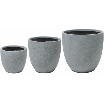 Set di 3 vasi da fiori da interno ed esterno grigi KANNIA