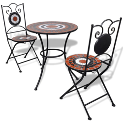 Set da Bistrot 3 pz Piastrelle di Ceramica Terracotta e Bianco precio
