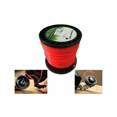 Topolenashop - FILO PER DECESPUGLIATORE TONDO 3.0mm bobina 100mt taglaerba cavo matassa ROSSO