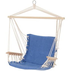 Sedia sospesa con braccioli in legno poltrona da appendere per giardino blu características