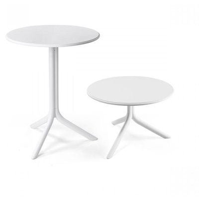 Tavolo spritz ø 60 cm piede centrale da bar e ristorante tavolino in fiber-glass (bianco)