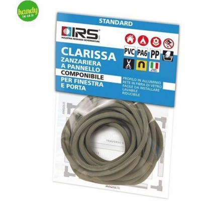 Tondino Blocca Rete Zanzariera Clarissa a Pannello Fisso 500 cm Guarnizione IRS