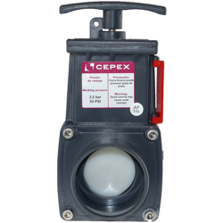 ø50 mm, coltello in PVC Gate Valve, per laghetto o acquaponica. precio