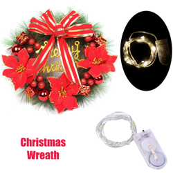 30 centimetri LED stringa luce di Natale aghi di pino corona albergo corona puntelli layout del sito commerciale ornamenti appesi porta appesa en oferta