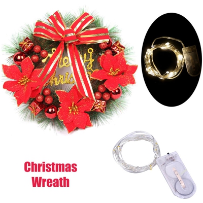 30 centimetri LED stringa luce di Natale aghi di pino corona albergo corona puntelli layout del sito commerciale ornamenti appesi porta appesa