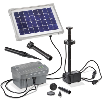 Pompa solare per stagno con batteria, pompa solare da 5 W, pompa per stagno da giardino esotec 101775