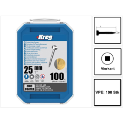 KREG Pocket-Hole Viti a testa cilindrica 25mm - 100 pezzi ( SPS-F1-100 ) filettatura fine / autofilettante en oferta