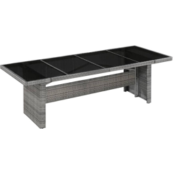 Asupermall - Tavolo da Giardino in Polirattan e Vetro 240x90x74 cm en oferta