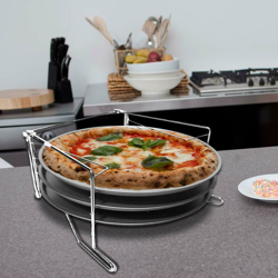 2 Confezioni Set Cottura Pizze 3 Ripiani Con 3 Teglie Pizza e Supporto Forno 29C características