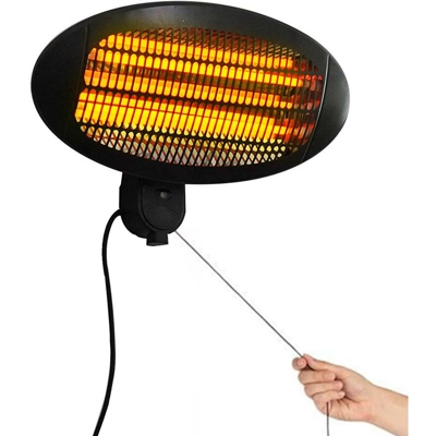 Bakaji - Stufa al Quarzo Patio Lampada da Parete Infrarossi Fungo Esterno 3 Potenze 2000W