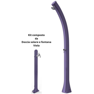 Kit doccia solare e fontanella Viola cm 19x17x215 DOCCIAEFONTANA VIOLA - Arkema Design-prodotto Made In Italy