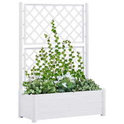 Fioriera Da Giardino Con Graticcio 100x43x142 Cm Pp Bianco características