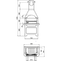 A.c. - Barbecue in muratura bahamas kg 285 cm 86x56x195h en oferta