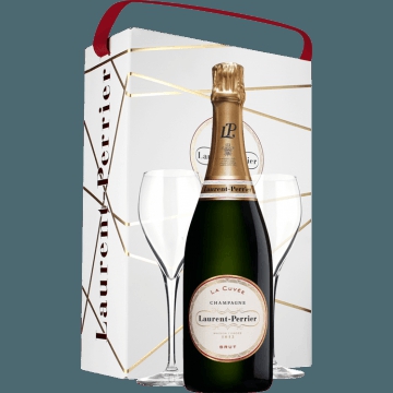 CHAMPAGNE LAURENT PERRIER - LA CUVEE - EN COFANETTO REGALO 2 BICCHIERI