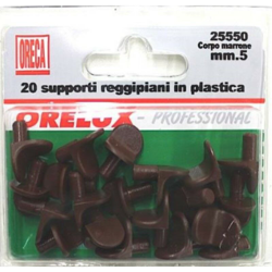 Oreca - 20 Suporti Reggipiano In Plastica Marrone, Con Perno 5Mm en oferta