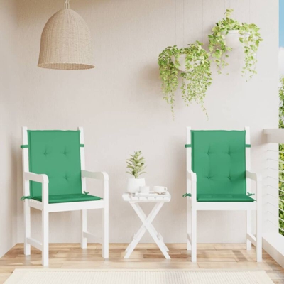 vidaXL Cuscini per Sedie da Giardino 2 pz Verdi 100x50x4 cm - Verde