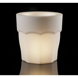 Vaso tondo 'Spritz' con luce indoor, per fiori e piante, in resina, da giardino. en oferta