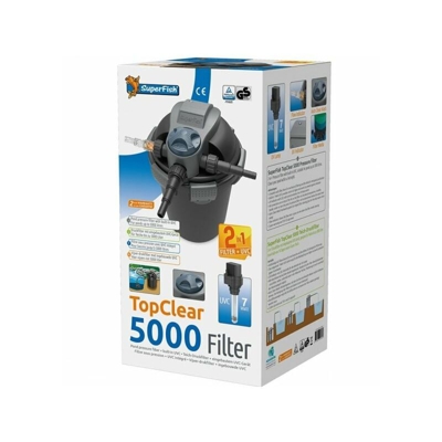 KIT FILTRO A PRESSIONE LAGHETTO STAGNO 5000 COMPLETO DI UVC DA 7 W - Superfish