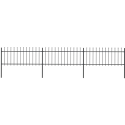 Recinzione Giardino con Punta a Lancia in Acciaio 5,1x0,8m Nera - Nero - Youthup en oferta