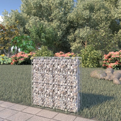 Gabbione in Acciaio Zincato Coperto 80x20x100 cm - Argento - Youthup