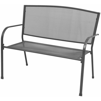 Panchina da Giardino 108 cm Acciaio e Rete Antracite