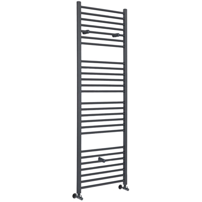 Hudson Reed Artle Scaldasalviette Piatto di Design Verticale - Termoarredo Bagno ad Acqua Calda - Acciaio Antracite - 763W - 1800 x 400mm