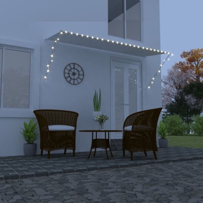 Tenda da Sole Retrattile con LED 350x150 cm Crema - crema - Vidaxl