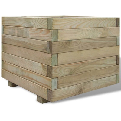 Letto Rialzato 50x50x40 cm Quadrato in Legno - Verde - Youthup