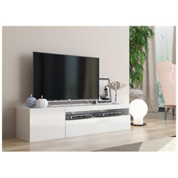 Mobile Porta Tv Daiquiri - Con Ante, Mensole, Ripiani - Da Salotto, Soggiorno - Bianco In Legno, 150 X 40 X 36,5 Cm en oferta