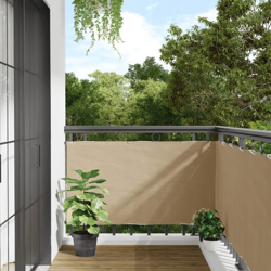 Paravento da Balcone in Tessuto Oxford 75x400 cm Beige - Beige - Vidaxl características