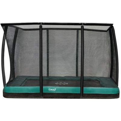 Etan - SOLO TRAMPOLINO Tappeto elastico interrato rettangolare Deluxe 281x201cm - verde. Rete forte e bordo con doppia imbottitura
