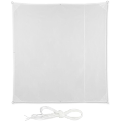 Relaxdays - Tenda a Vela Quadrata, Idrorepellente, Anti UV, con Corde di Supporto, Terrazza e Giardino, LxP: 2x2 m, Bianca características