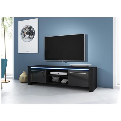 Porta Tv Moderno Canaris Bianco / grigio Vetro 140cm Led