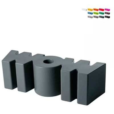 Panchina divanetto design moderno Wow interni e giardino | Colore: Grigio - Slide