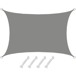 Amanka - UPF50+Tenda da sole UV2x3 Rettangolo Poliestere Idrorepellente Protezione grigio características