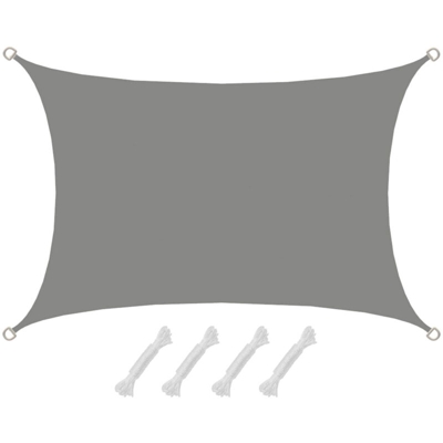 Amanka - UPF50+Tenda da sole UV2x3 Rettangolo Poliestere Idrorepellente Protezione grigio